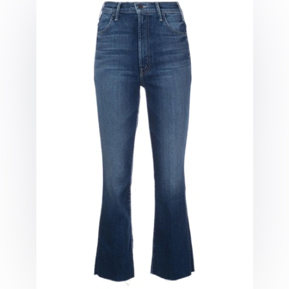 MOTHER Dark Blue High-Rise Flare Jeans